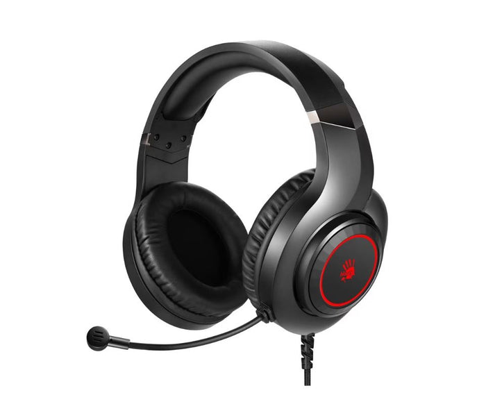 CASTI A4Tech Bloody gaming, cu fir, tip standard, utilizare multimedia (PC and more), microfon pe casca, iluminare, negru