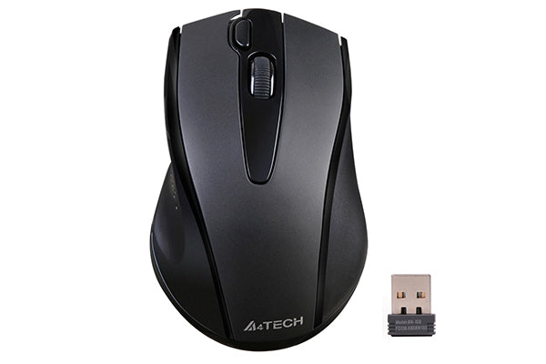 MOUSE A4tech, PC sau NB, wireless, 2.4GHz, optic, 1000 dpi, butoane/scroll 3/1, silent click, negru, "G9-500FS-BK"