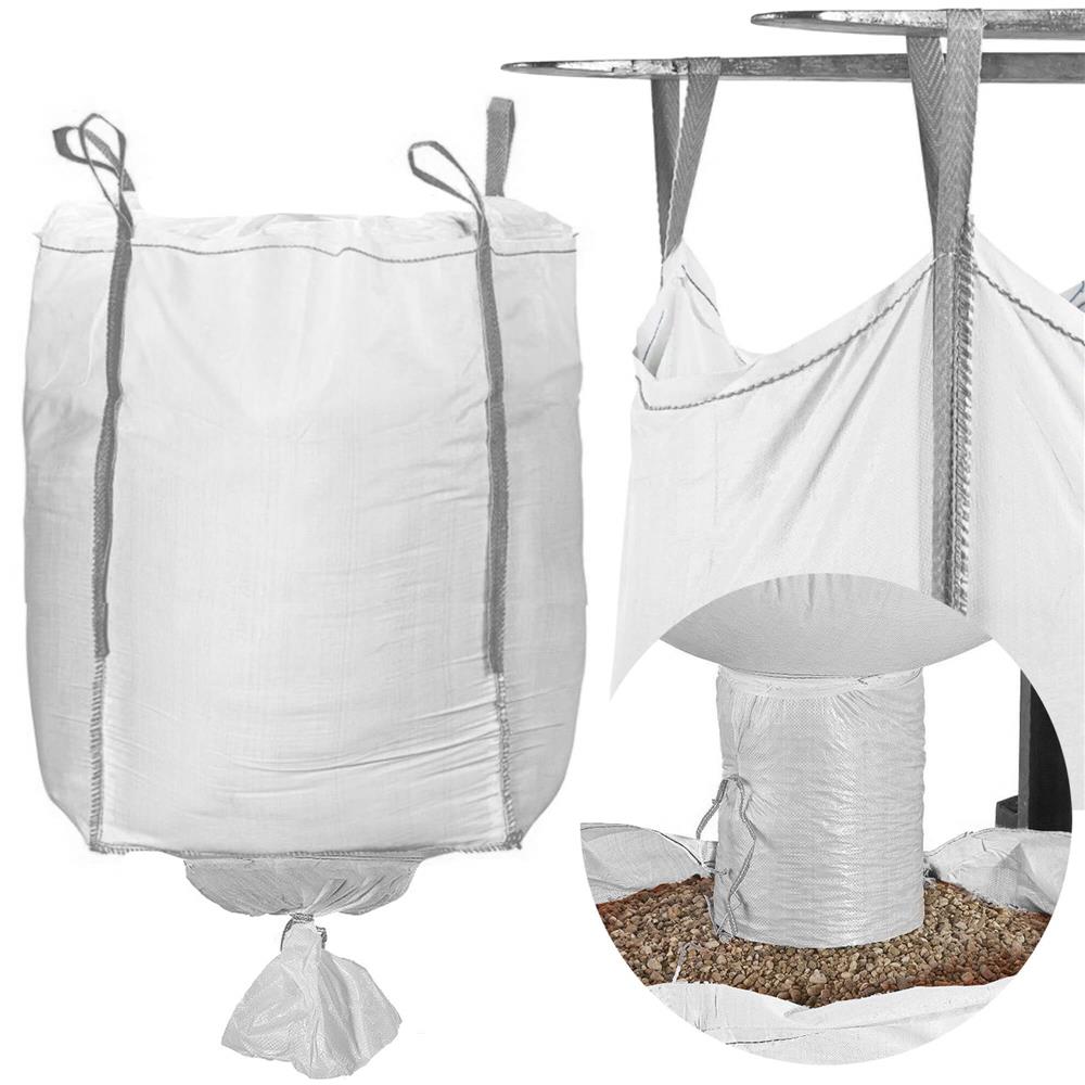 Sac gradina big bag cu evacuare in partea de jos, pentru frunze si deseuri vegetale, 1300 L, 1000 kg, 90x90x160 cm, alb
