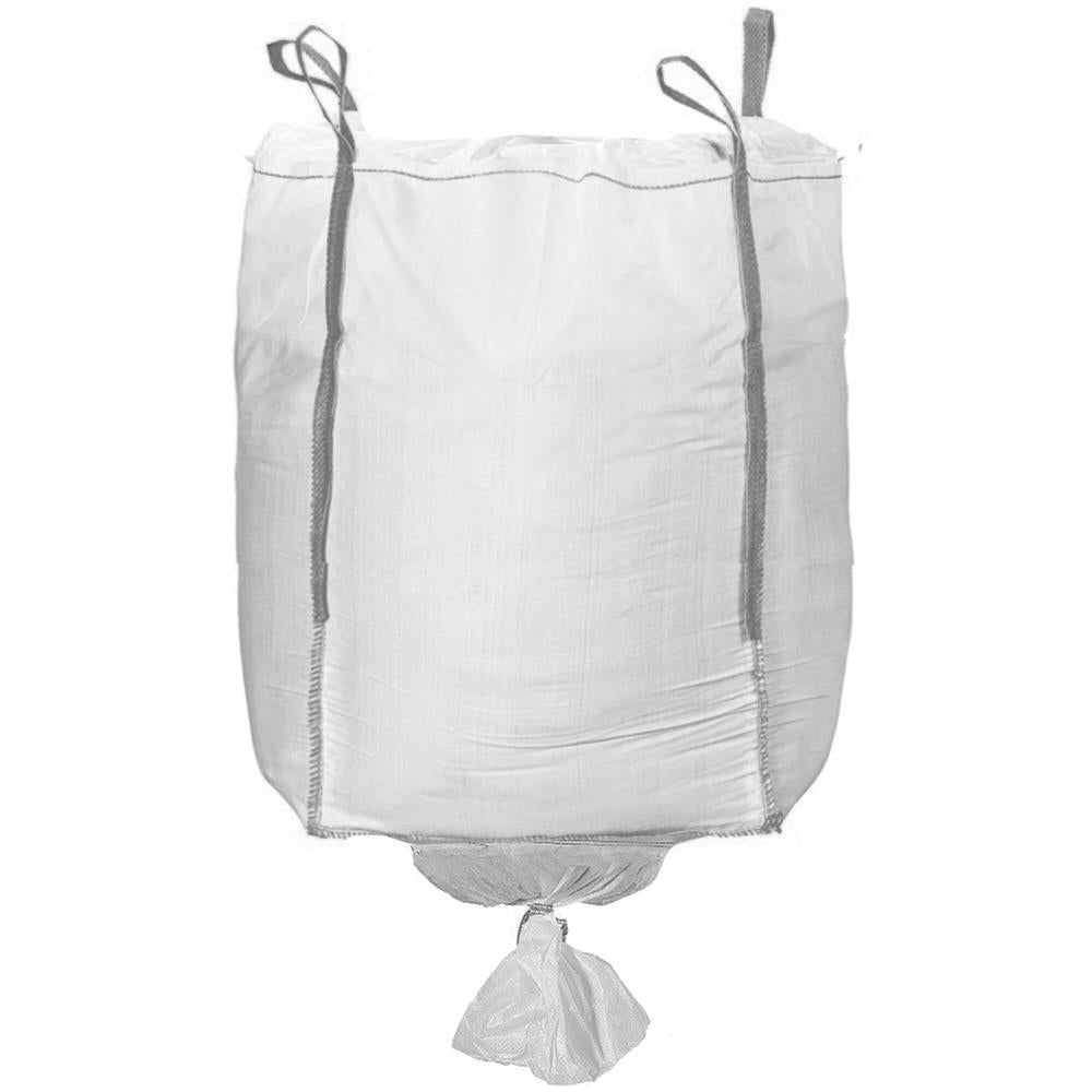 Sac gradina big bag cu evacuare in partea de jos, pentru frunze si deseuri vegetale, 1300 L, 1000 kg, 90x90x160 cm, alb