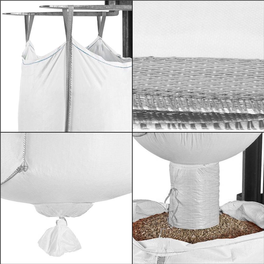 Sac gradina big bag cu evacuare in partea de jos, pentru frunze si deseuri vegetale, 1300 L, 1000 kg, 90x90x160 cm, alb