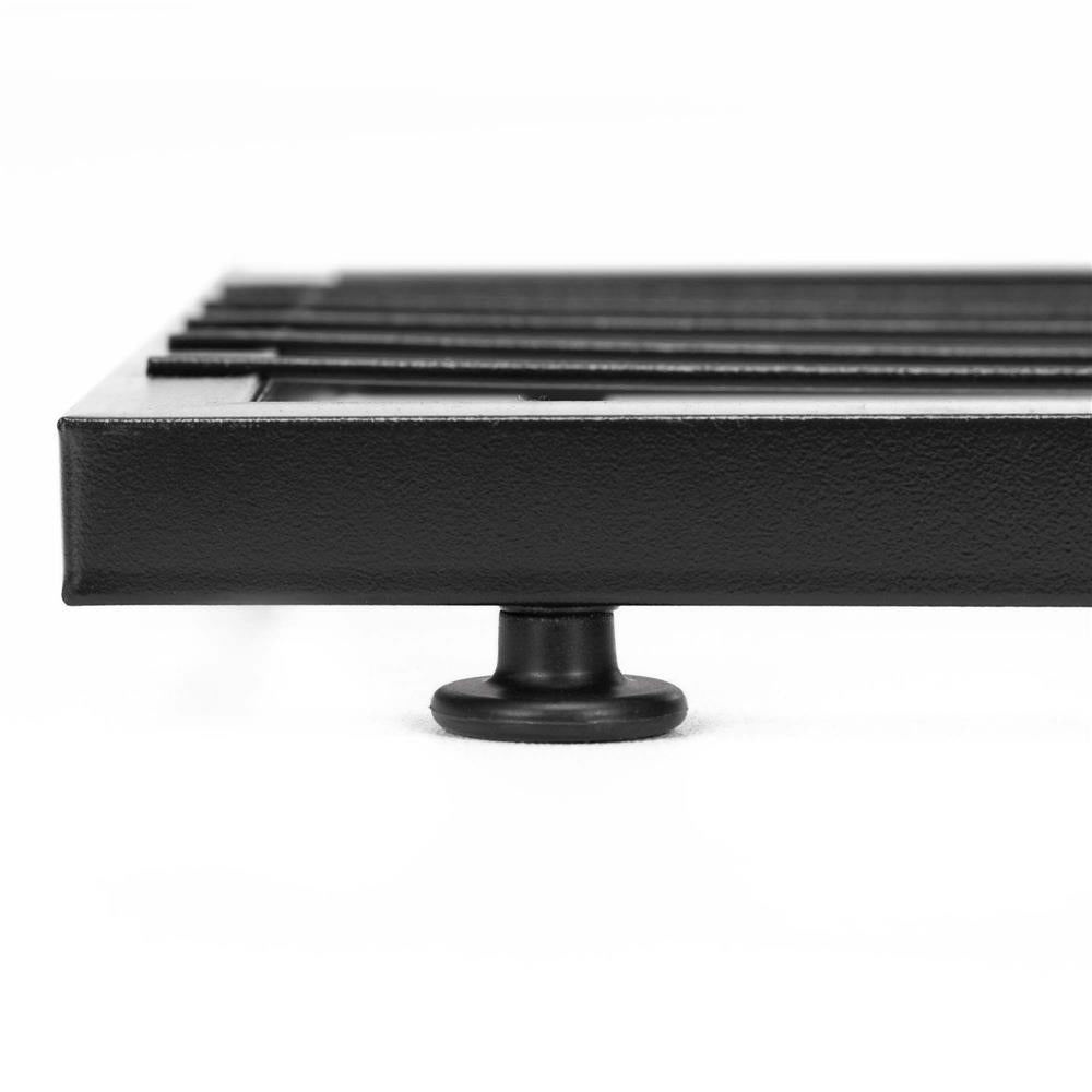 Suport pentru flori, metalic, cu 6 polite, structura verticala, 41x22x106 cm, negru