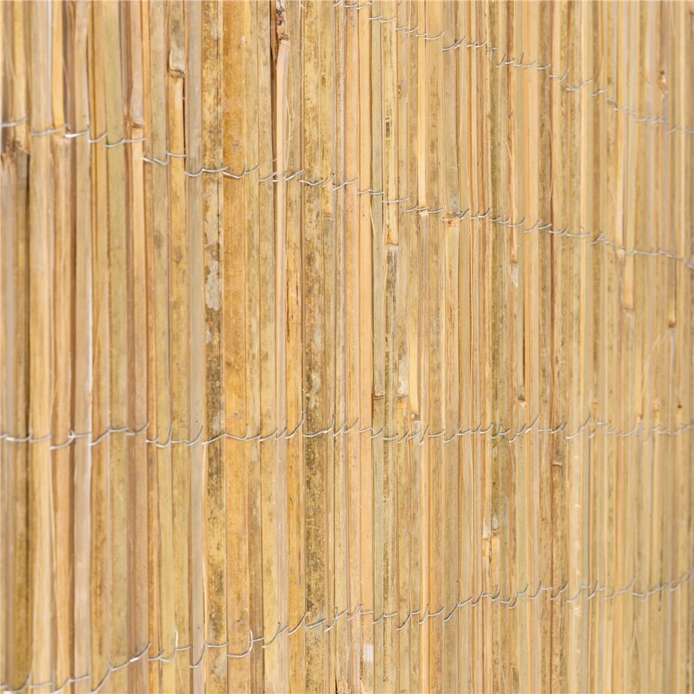 Panou paravan gard din bambus natural, inaltime 100 cm, lungine 500 cm, lamele 15mm, maro natur