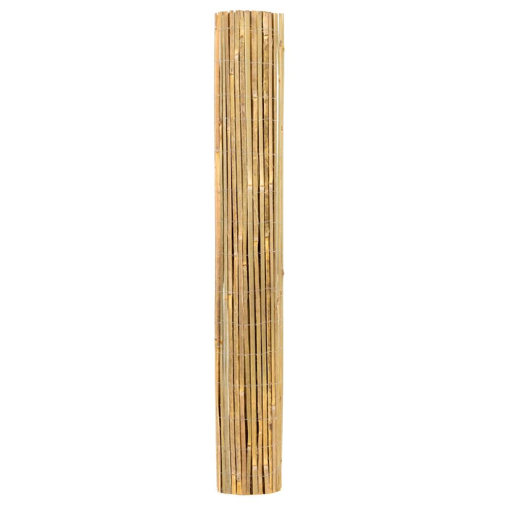 Panou paravan gard din bambus natural, inaltime 150 cm, lungine 300 cm, lamele 15mm, maro natur