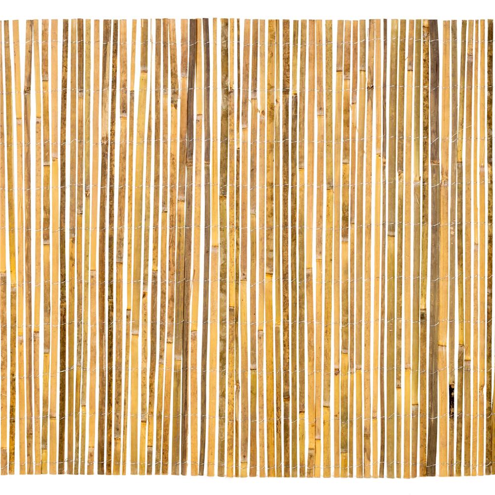 Panou paravan gard din bambus natural, inaltime 150 cm, lungine 300 cm, lamele 15mm, maro natur