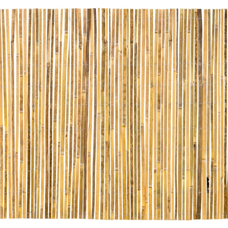 Panou paravan gard din bambus natural, inaltime 180 cm, lungine 500 cm, lamele 15mm, maro natur
