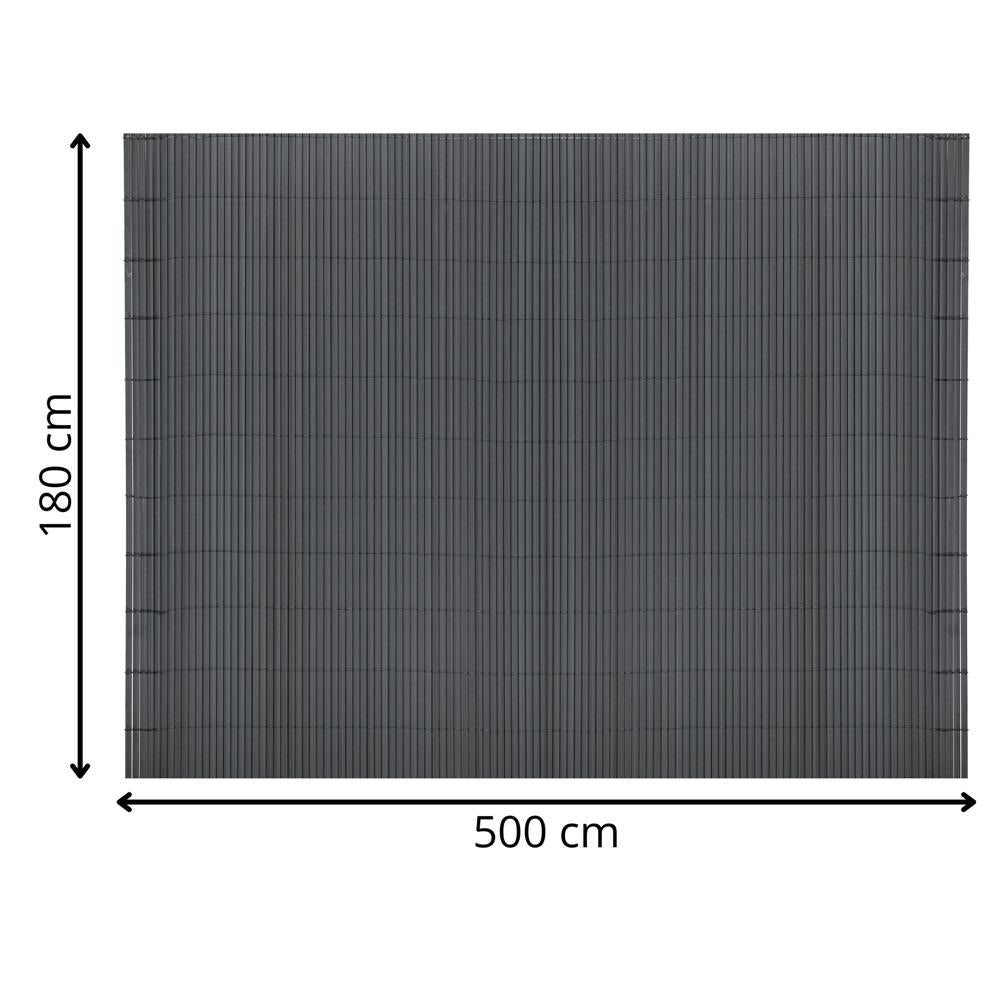 Panou de gard pentru intimitate in gradina, lamele PVC ce imita bambusul, protectie UV, 500x180 cm, gri