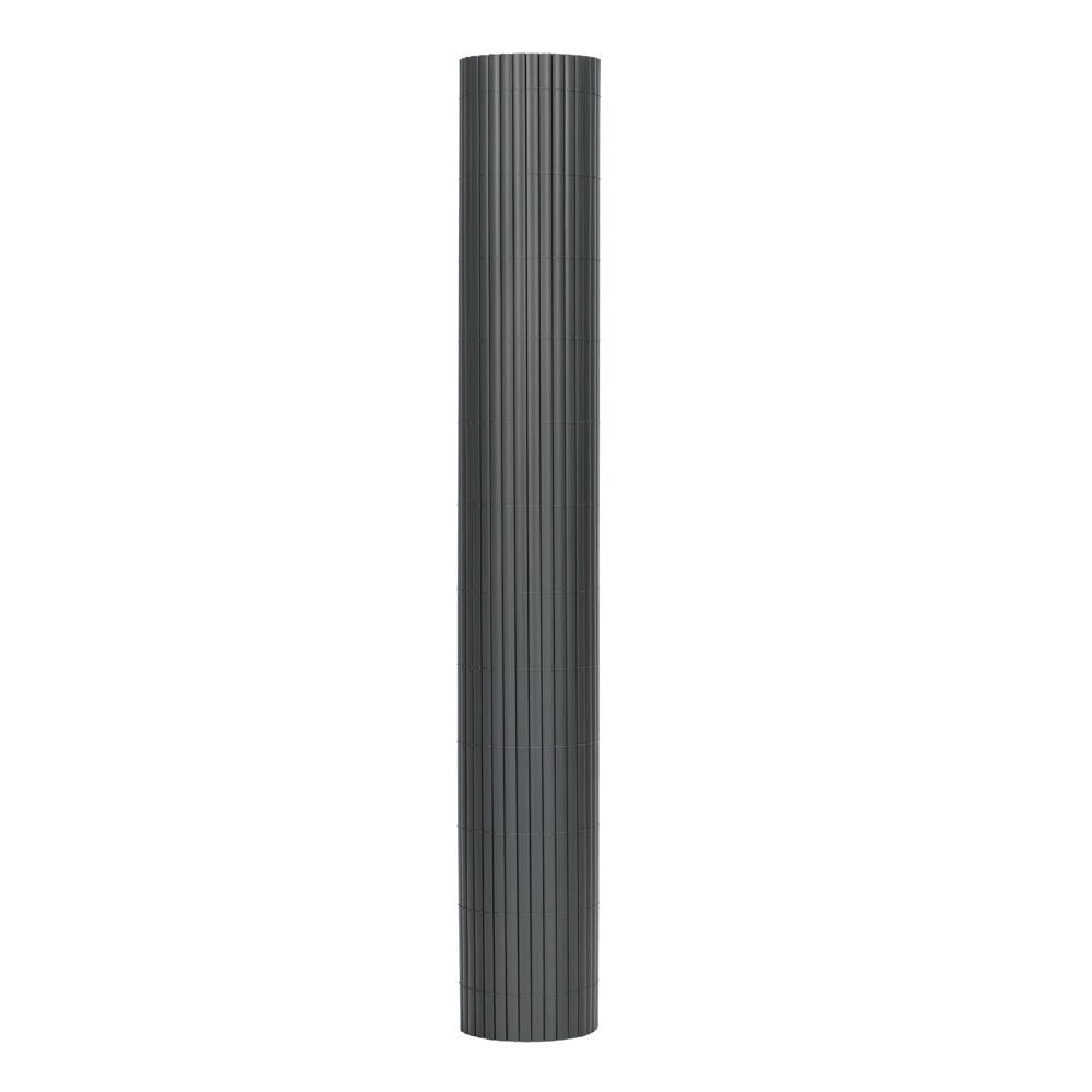 Panou de gard pentru intimitate in gradina, lamele PVC ce imita bambusul, protectie UV, 500x180 cm, gri