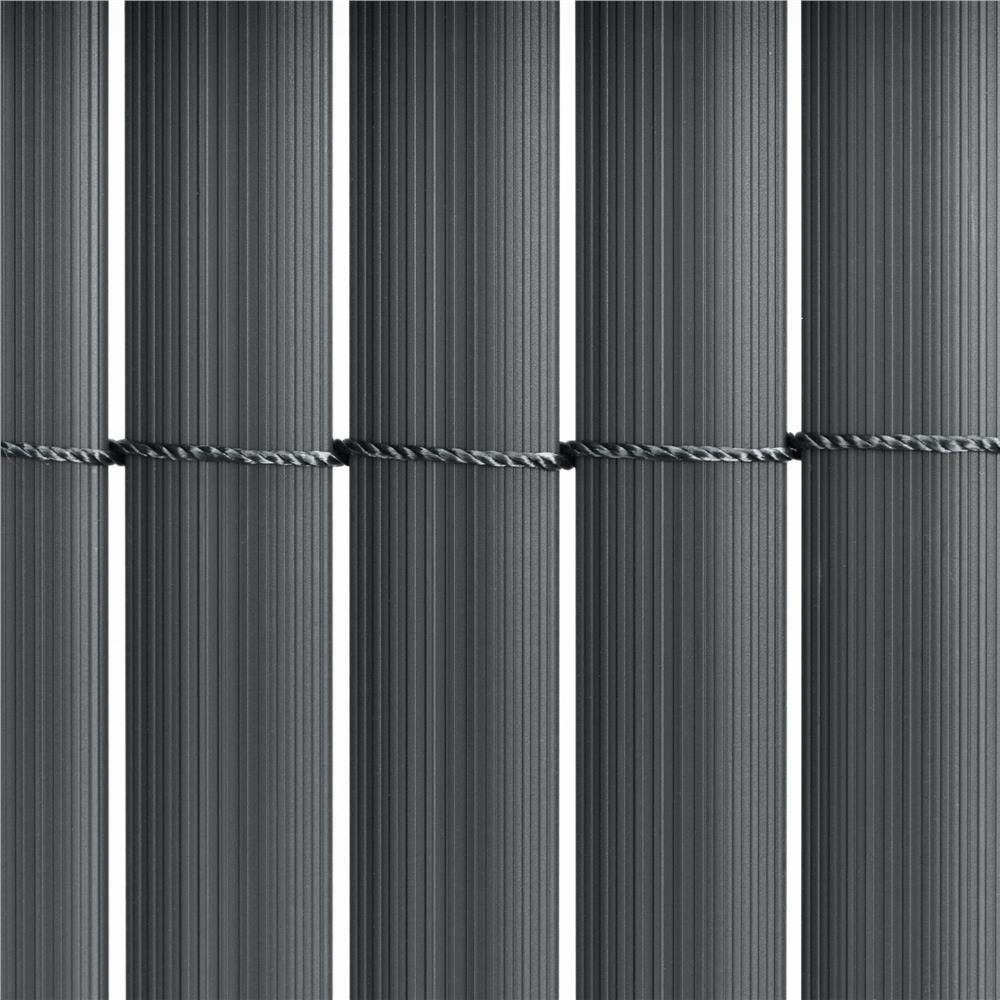 Panou de gard pentru intimitate in gradina, lamele PVC ce imita bambusul, protectie UV, 500x180 cm, gri