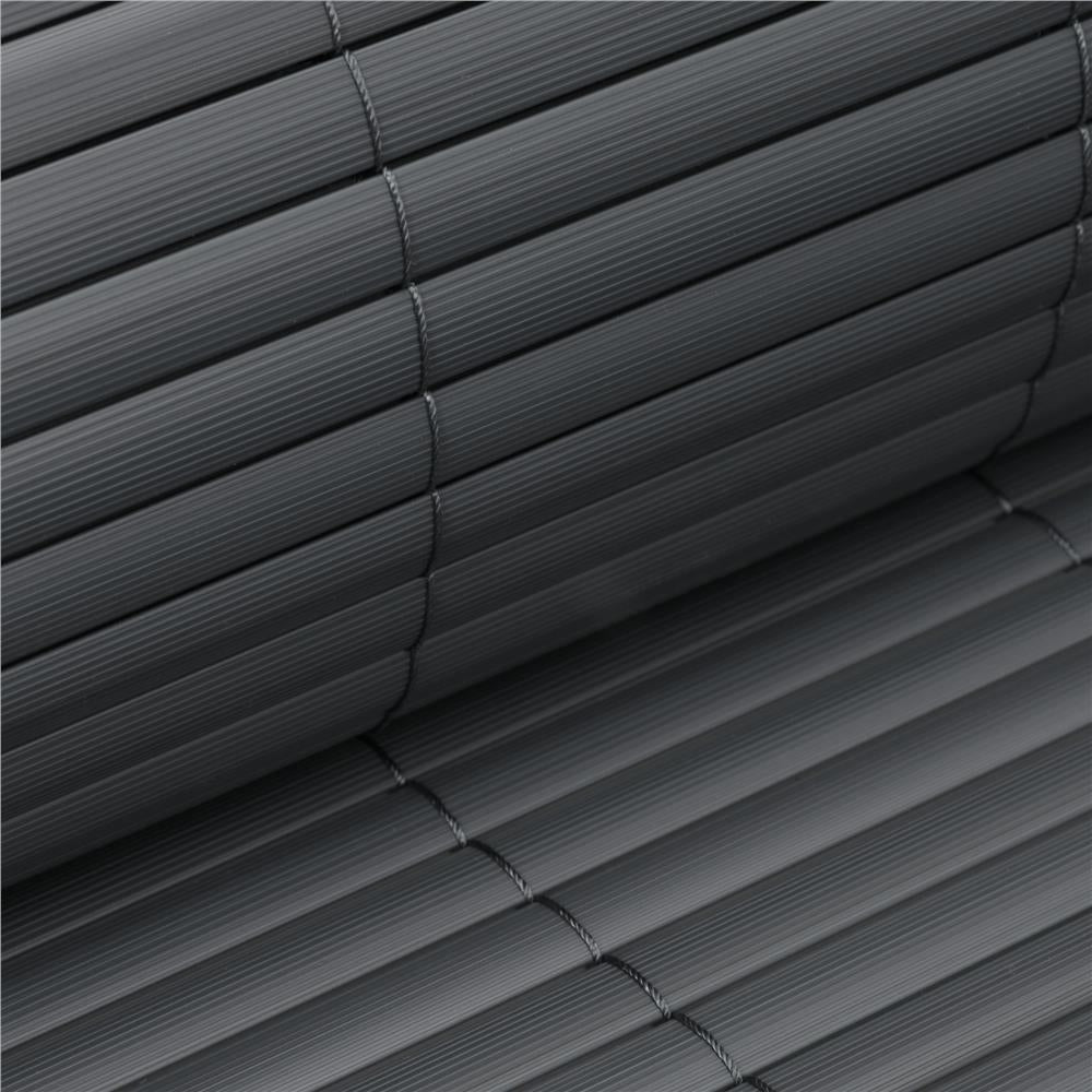 Panou de gard pentru intimitate in gradina, lamele PVC ce imita bambusul, protectie UV, 500x180 cm, gri