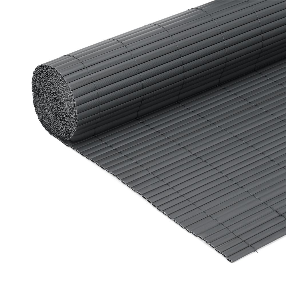 Panou de gard pentru intimitate in gradina, lamele PVC ce imita bambusul, protectie UV, 500x180 cm, gri
