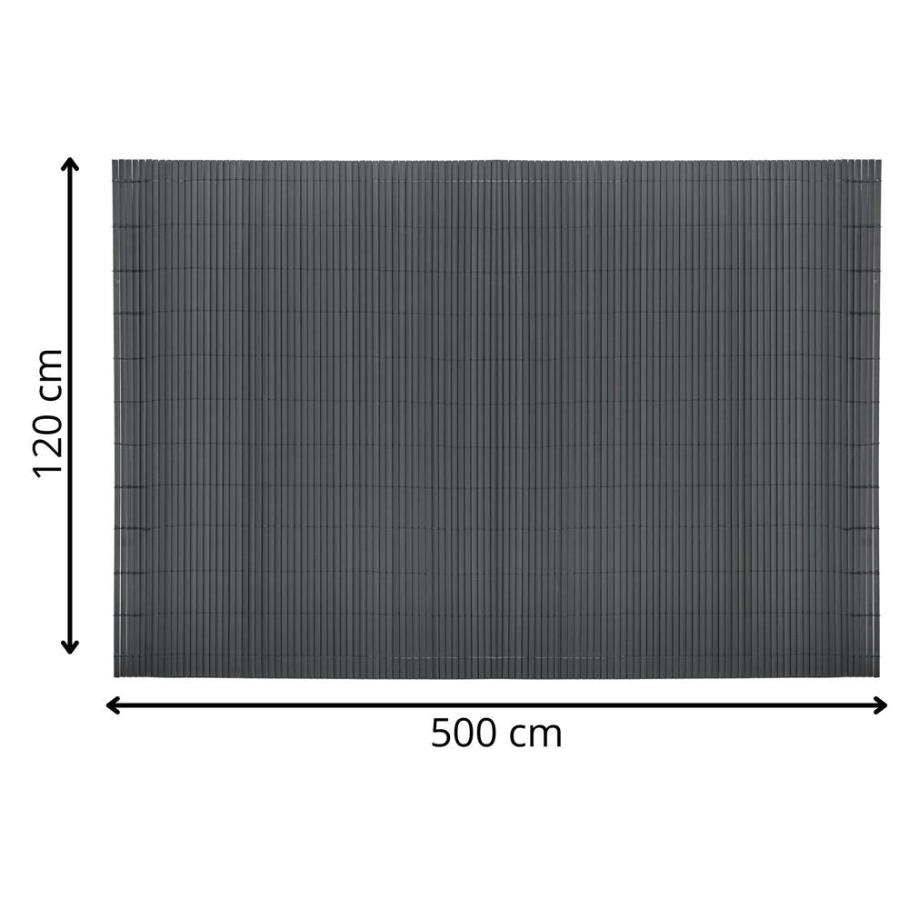 Panou de gard pentru intimitate in gradina, lamele PVC ce imita bambusul, protectie UV, 500x120 cm, gri