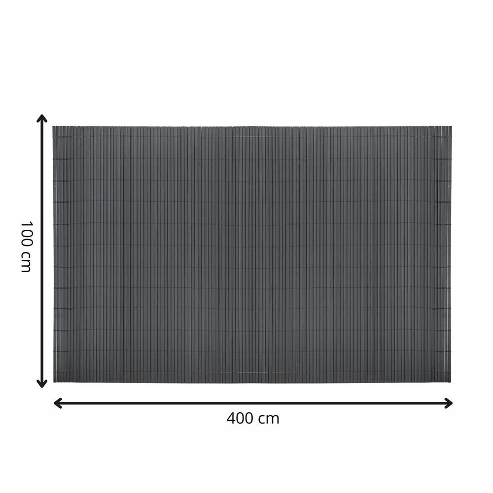 Panou de gard pentru intimitate in gradina, lamele PVC ce imita bambusul, protectie UV, 400x100 cm, gri