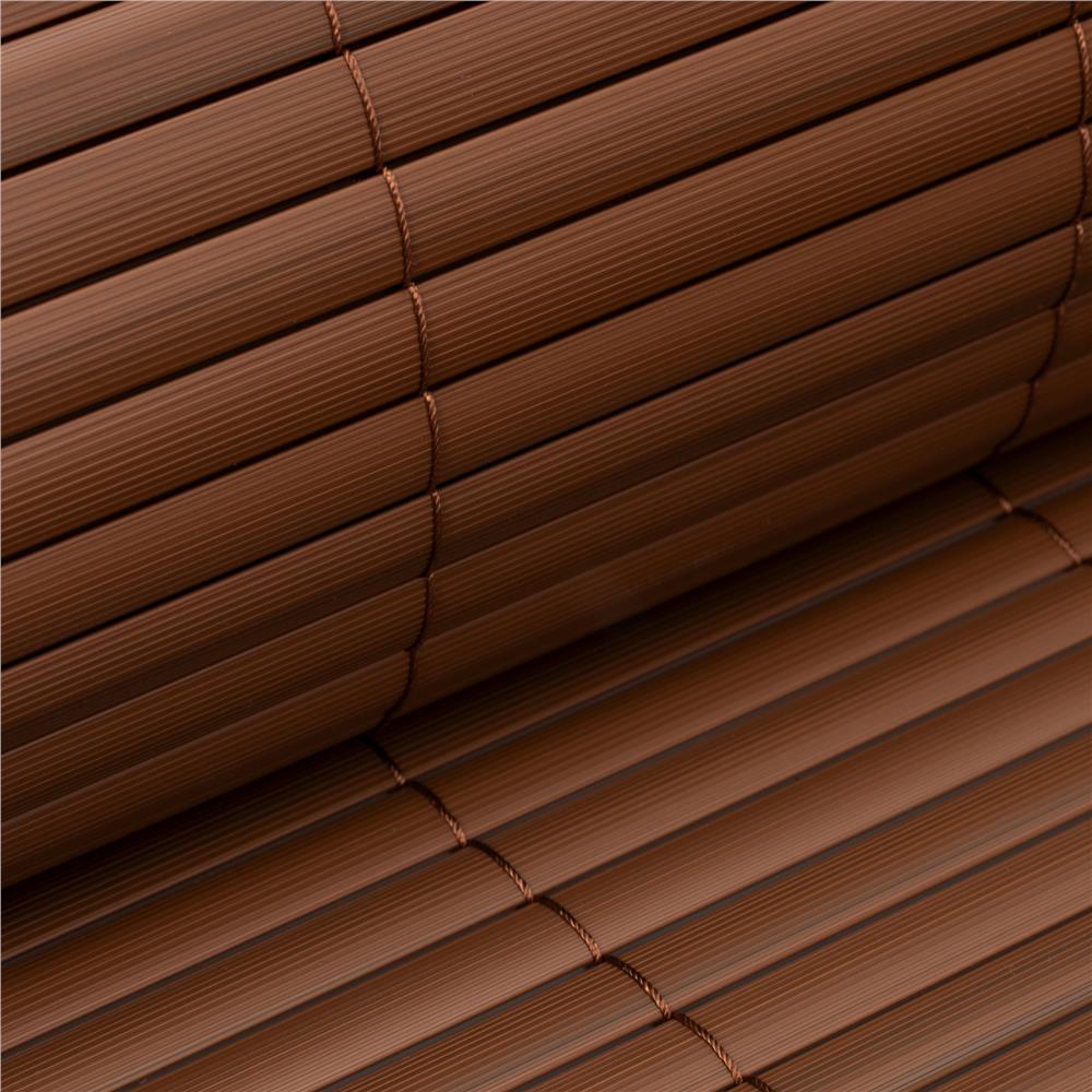 Panou de gard pentru intimitate in gradina, lamele PVC ce imita bambusul, protectie UV, 500x100 cm, maro