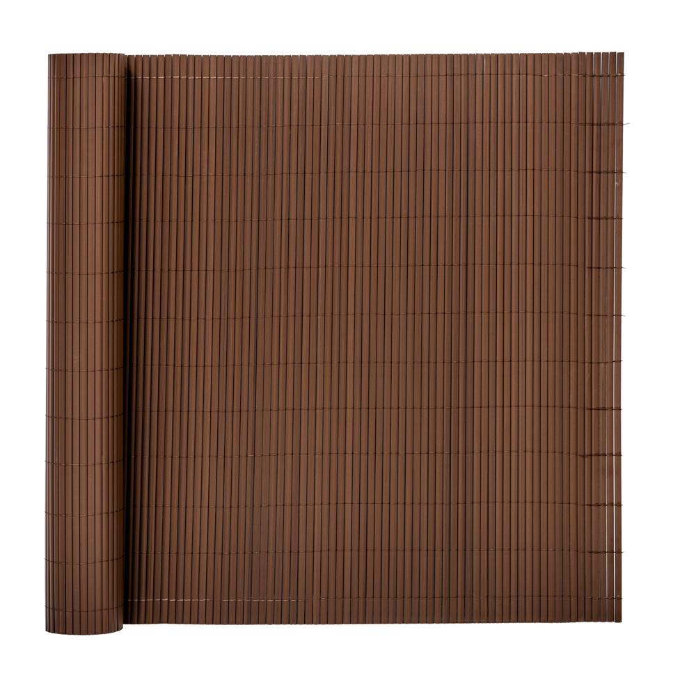 Panou de gard pentru intimitate in gradina, lamele PVC ce imita bambusul, protectie UV, 500x140 cm, maro
