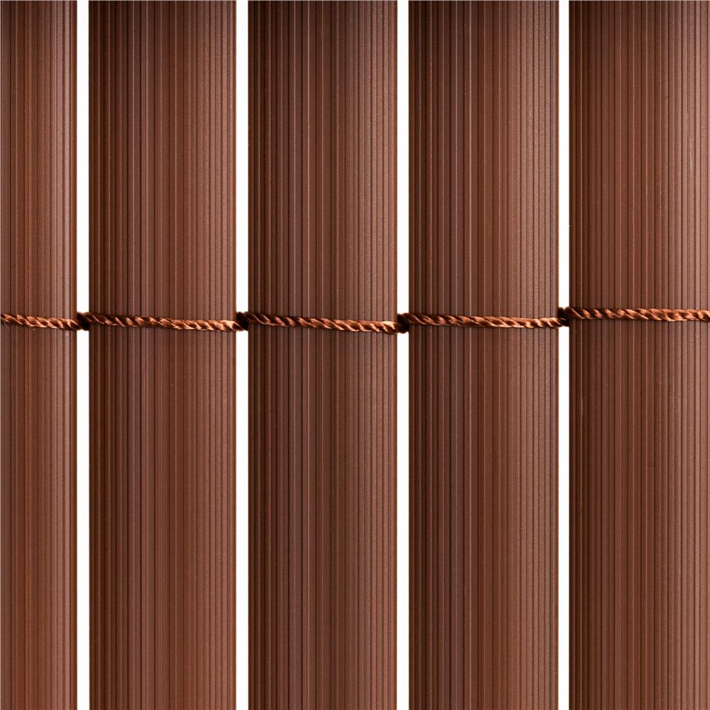 Panou de gard pentru intimitate in gradina, lamele PVC ce imita bambusul, protectie UV, 500x140 cm, maro