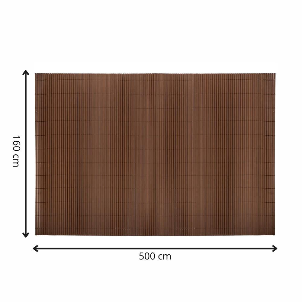 Panou de gard pentru intimitate in gradina, lamele PVC ce imita bambusul, protectie UV, 500x160 cm, maro