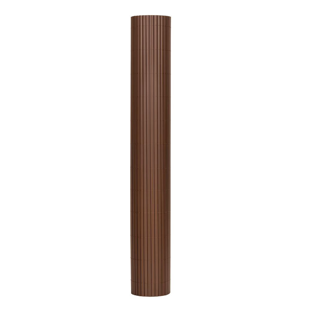 Panou de gard pentru intimitate in gradina, lamele PVC ce imita bambusul, protectie UV, 500x120 cm, maro