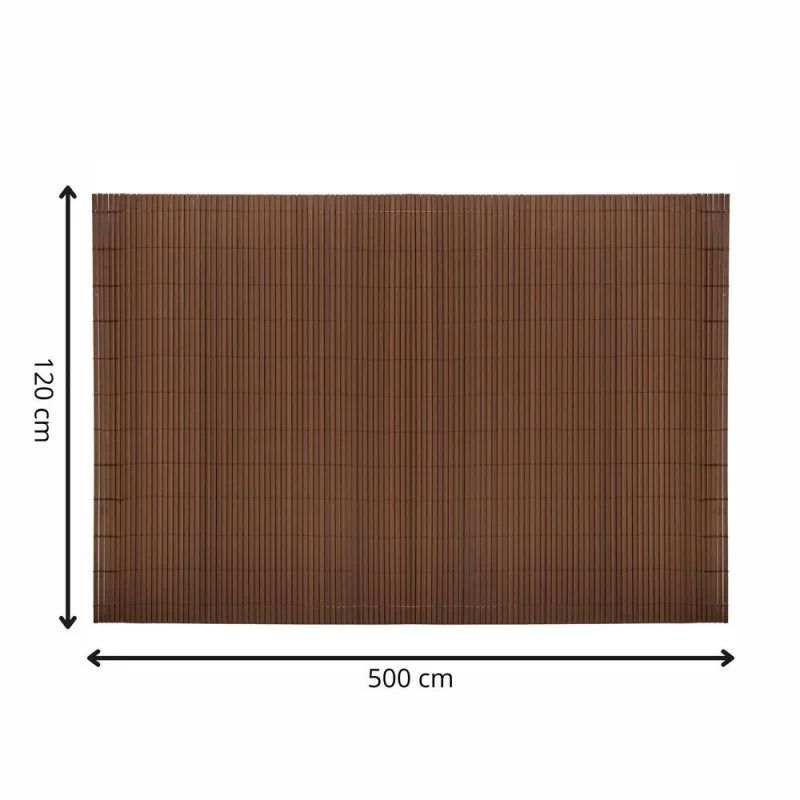 Panou de gard pentru intimitate in gradina, lamele PVC ce imita bambusul, protectie UV, 500x120 cm, maro