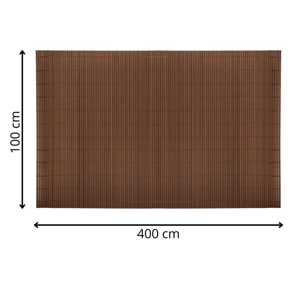 Panou de gard pentru intimitate in gradina, lamele PVC ce imita bambusul, protectie UV, 400x100 cm, maro