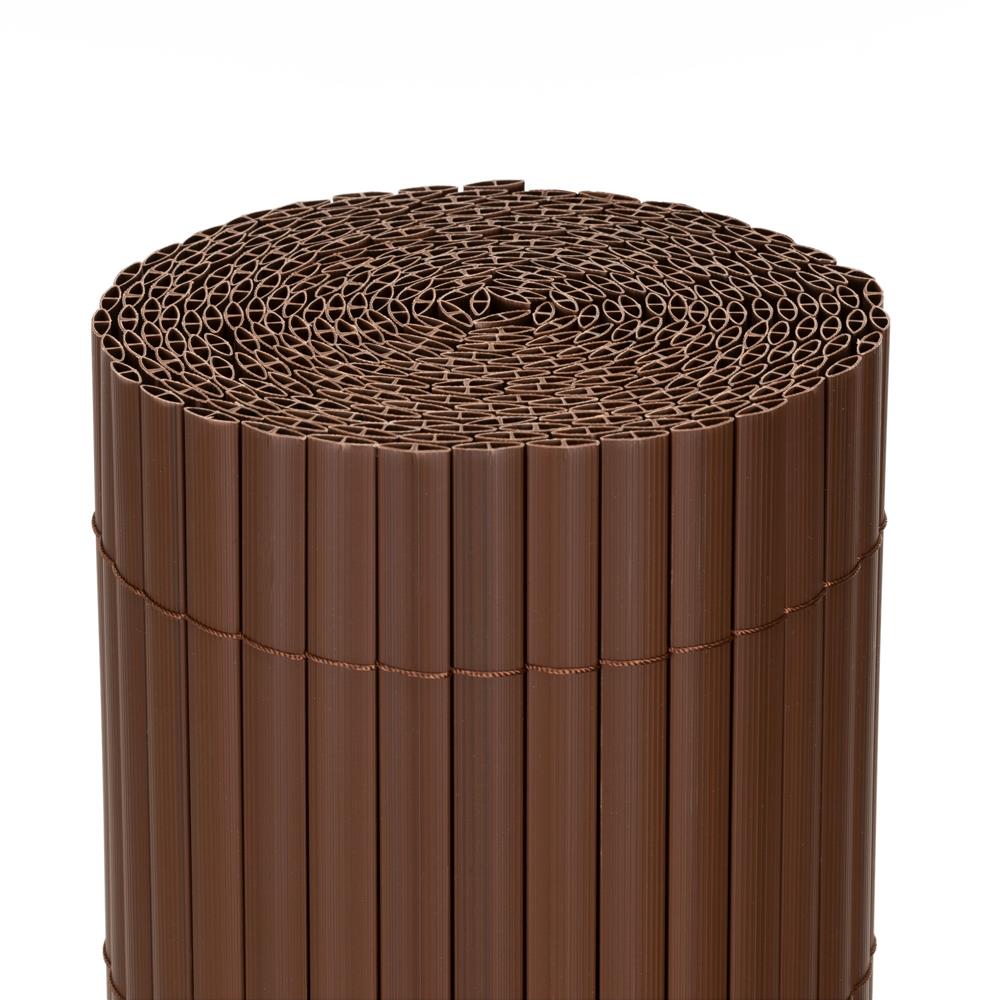 Panou de gard pentru intimitate in gradina, lamele PVC ce imita bambusul, protectie UV, 400x100 cm, maro