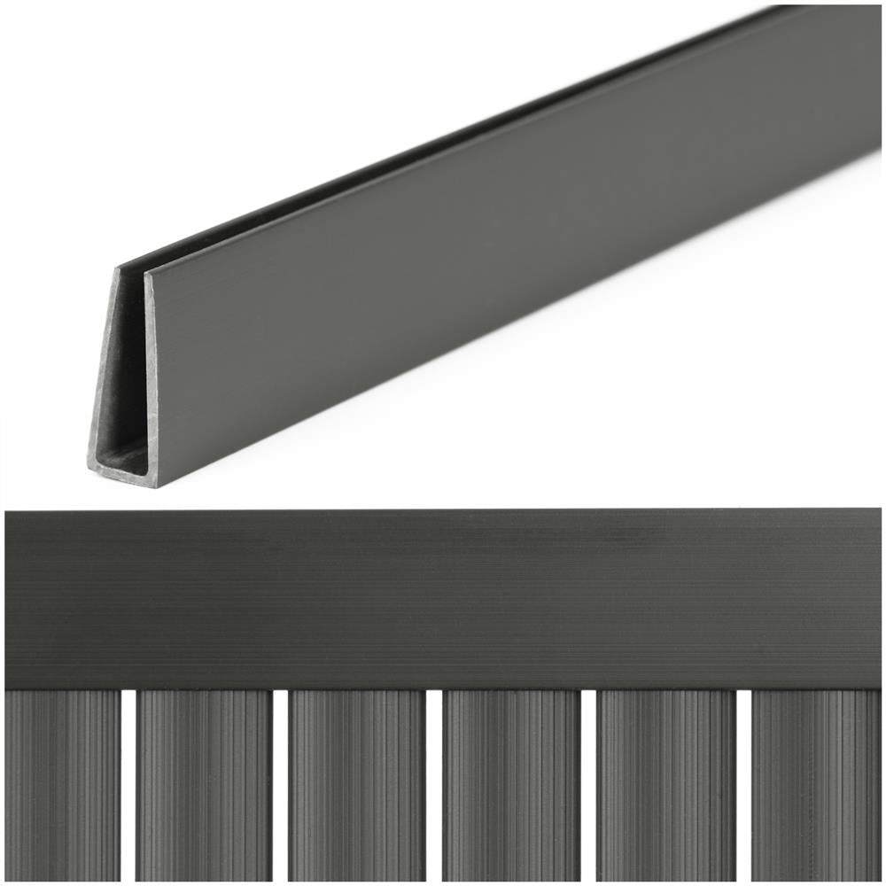 Profil mascare PVC pentru panou de gard, 100 cm, protectie margine, gri