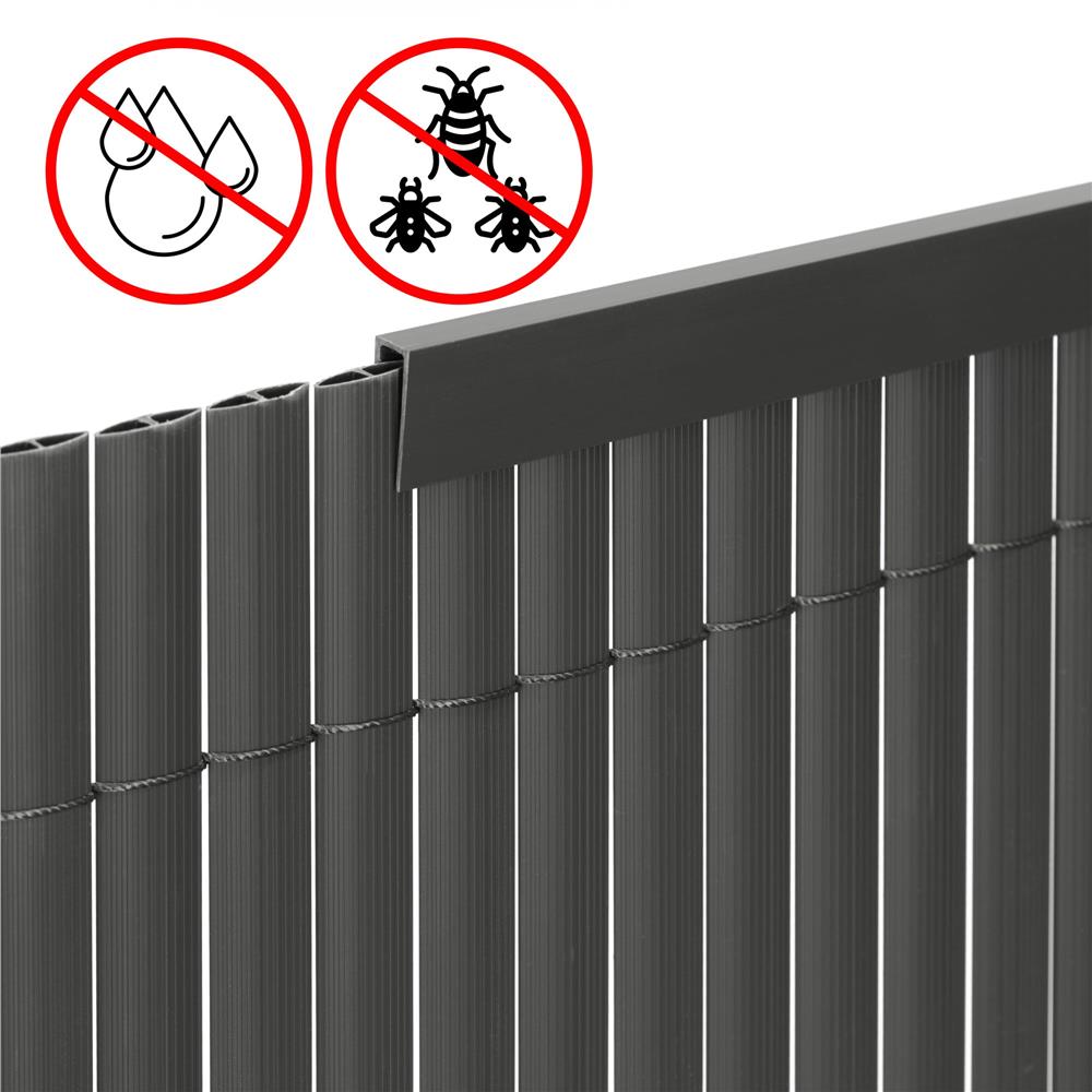 Profil mascare PVC pentru panou de gard, 100 cm, protectie margine, gri