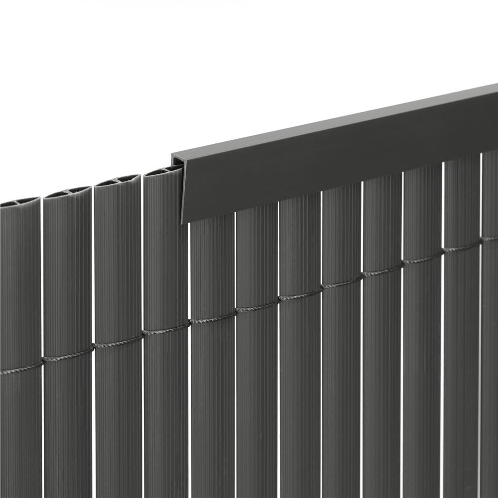 Profil mascare PVC pentru panou de gard, 100 cm, protectie margine, gri