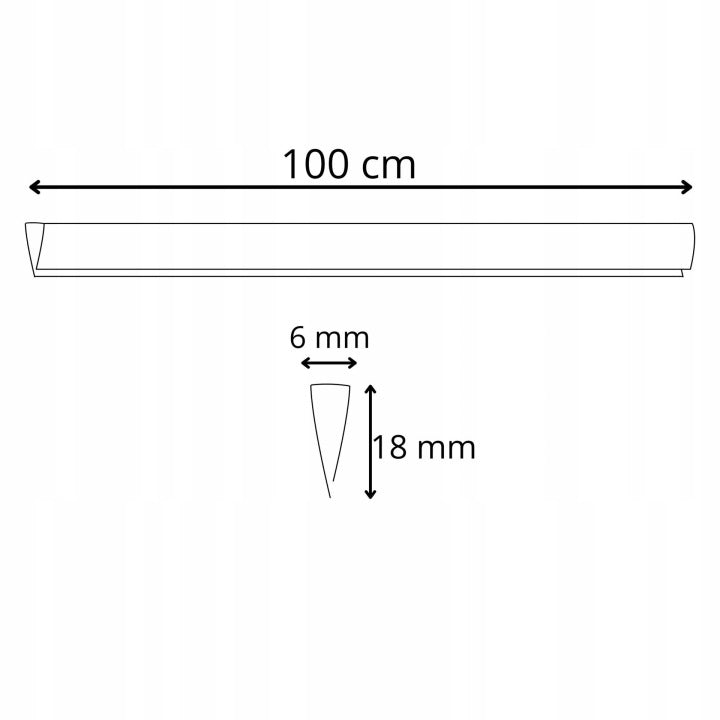 Profil mascare PVC pentru panou de gard, 100 cm, protectie margine, maro