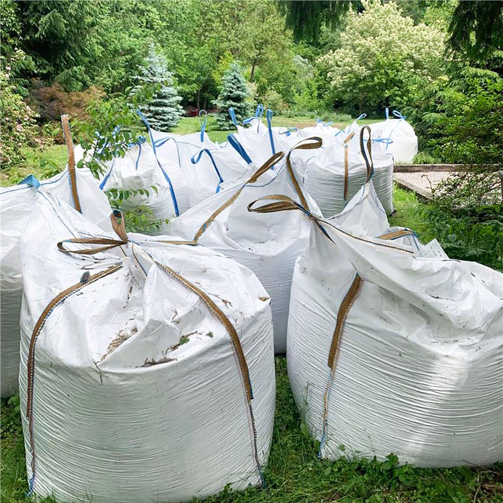 Sac gradina big bag pentru frunze si deseuri vegetale, 420 L, 500 kg, 75x75x75 cm, alb