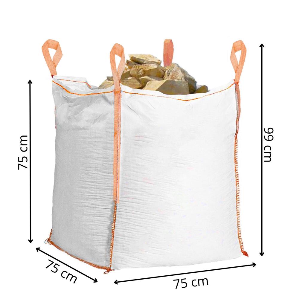 Sac gradina big bag pentru frunze si deseuri vegetale, 420 L, 500 kg, 75x75x75 cm, alb
