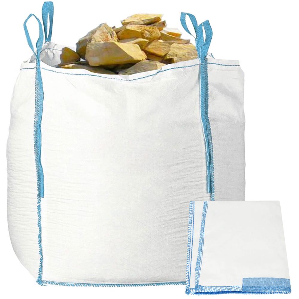 Sac gradina big bag pentru frunze si deseuri vegetale, 900 L, 1000 kg, 92x92x100 cm, alb