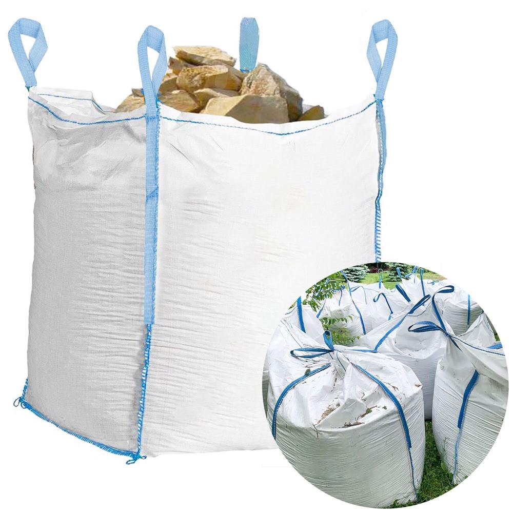Sac gradina big bag pentru frunze si deseuri vegetale, 900 L, 1000 kg, 92x92x100 cm, alb
