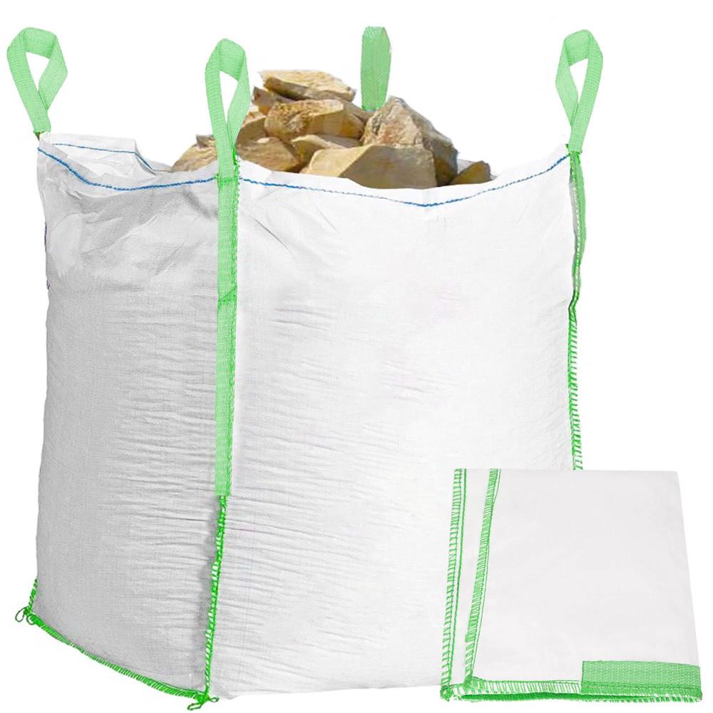 Sac gradina big bag pentru frunze si deseuri vegetale, 1000 L, 1000 kg, 90x90x120 cm, alb