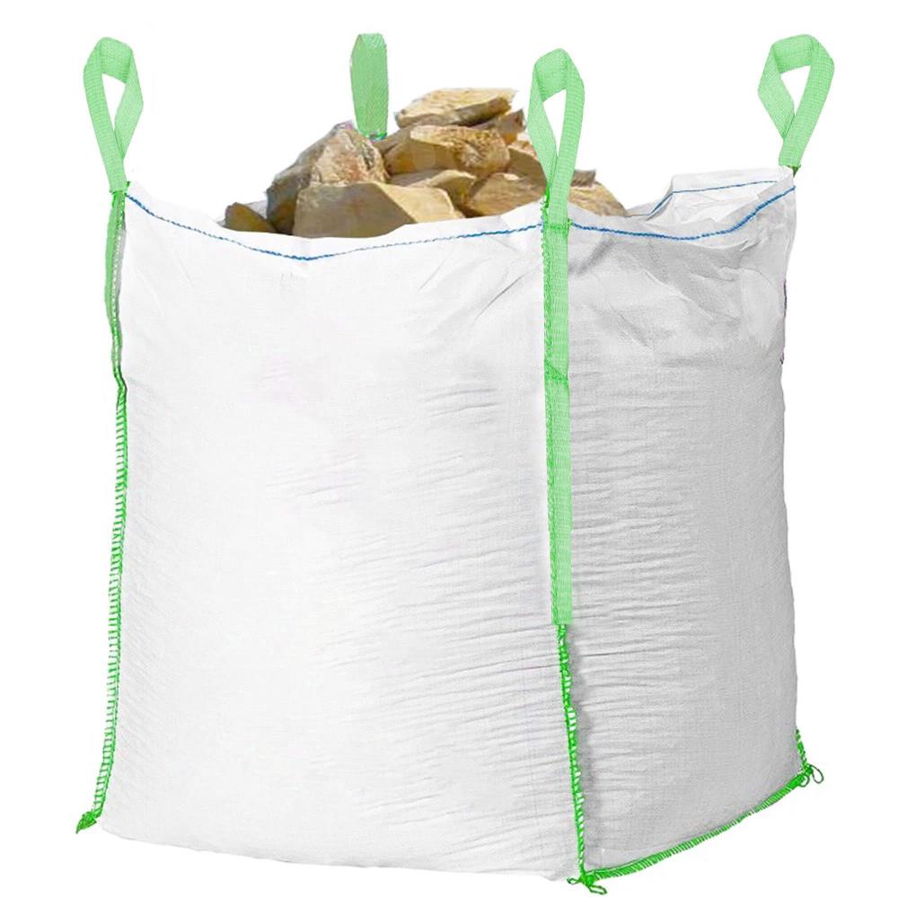 Sac gradina big bag pentru frunze si deseuri vegetale, 1000 L, 1000 kg, 90x90x120 cm, alb