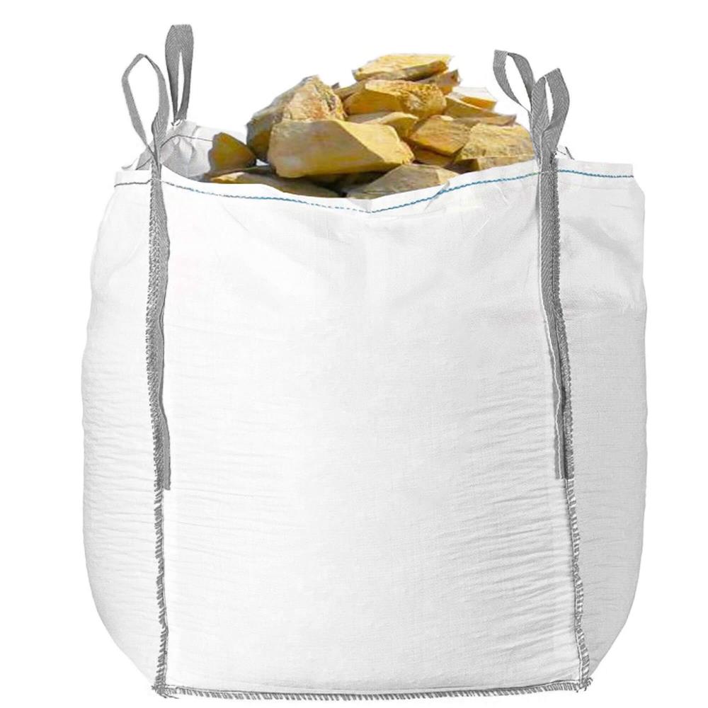 Sac gradina big bag pentru frunze si deseuri vegetale, 1200 L, 1000 kg, 90x90x145 cm, alb