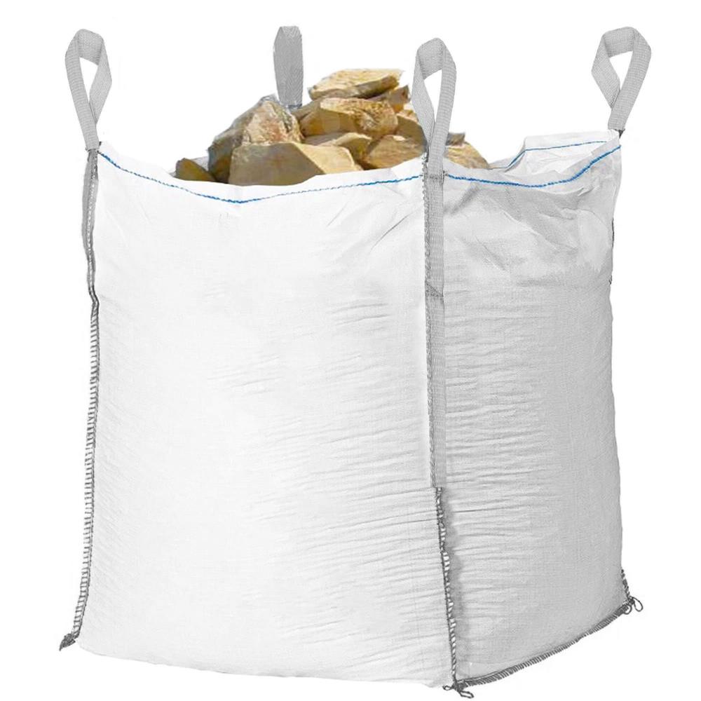 Sac gradina big bag pentru frunze si deseuri vegetale, 1200 L, 1000 kg, 90x90x145 cm, alb