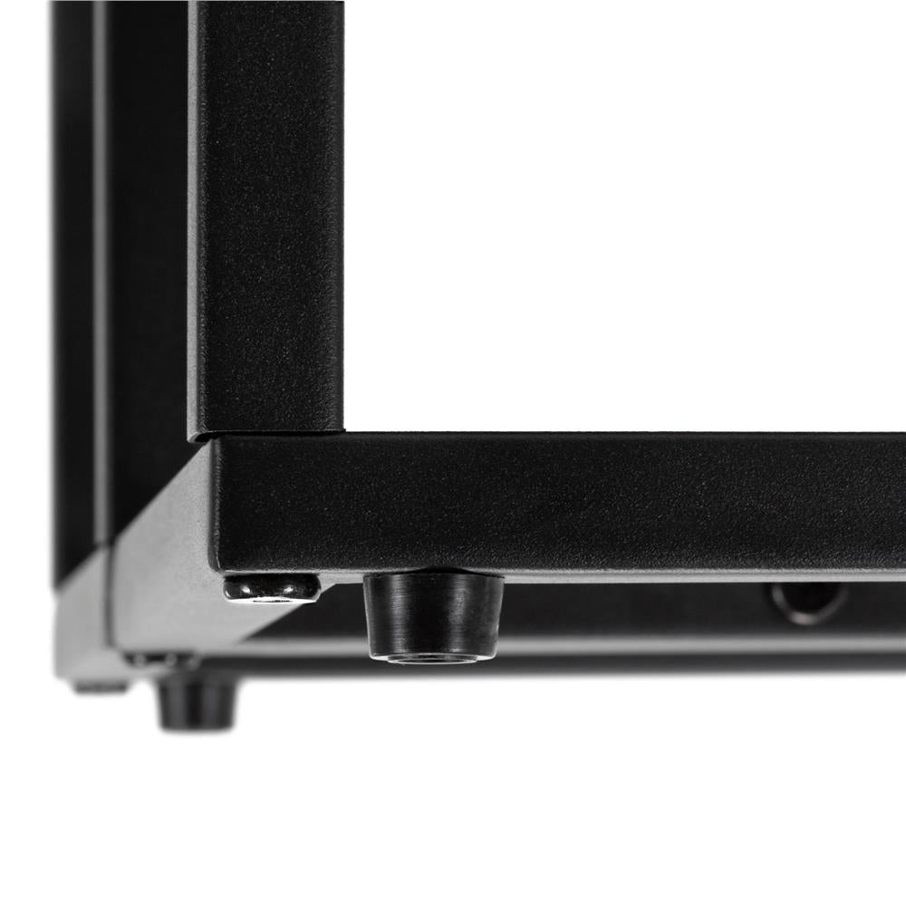 Etajera cu 4 rafturi din metal si MDF, 51x34x67 cm, negru si maro