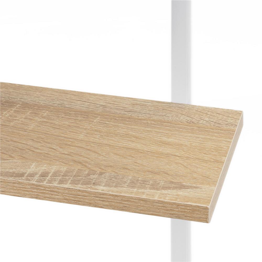 Etajera cu 6 rafturi din metal si MDF, 60x20x113 cm, alb si maro