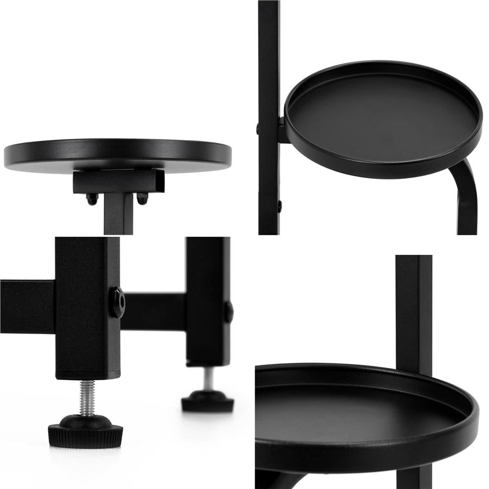 Etajera metalica cu 4 niveluri, structura solida, stil industrial, 22x22x115 cm, negru