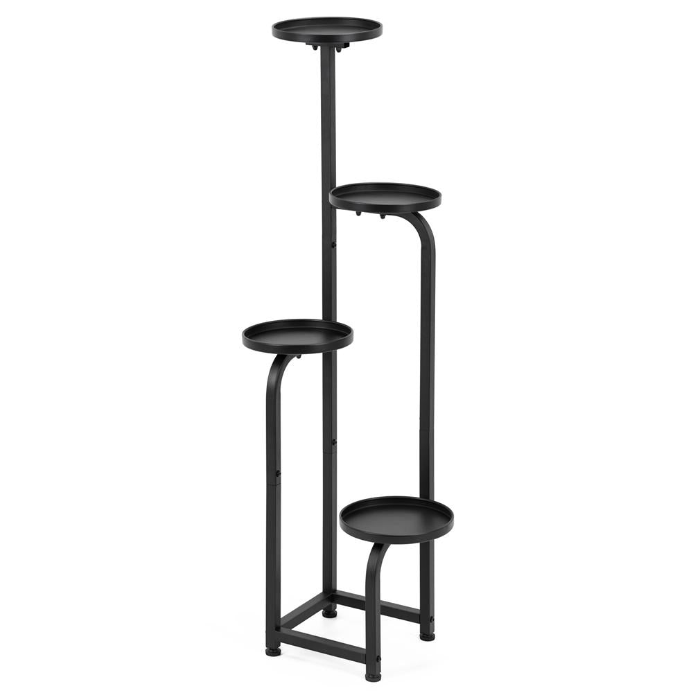 Etajera metalica cu 4 niveluri, structura solida, stil industrial, 22x22x115 cm, negru