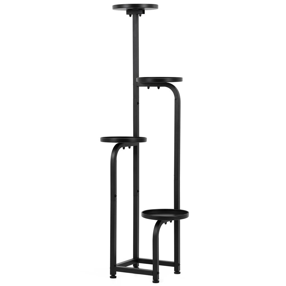 Etajera metalica cu 4 niveluri, structura solida, stil industrial, 22x22x115 cm, negru