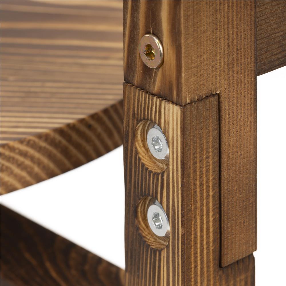 Suport pentru flori, din lemn si MDF, 6 niveluri pentru ghivece, 48x48x87 cm, maro