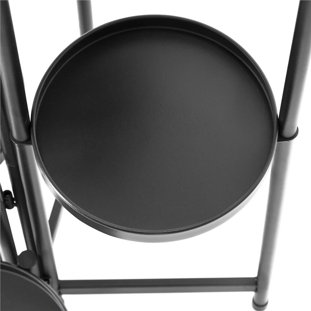Suport metalic pentru flori cu 5 niveluri, structura pliabila, 48x48x79 cm, negru