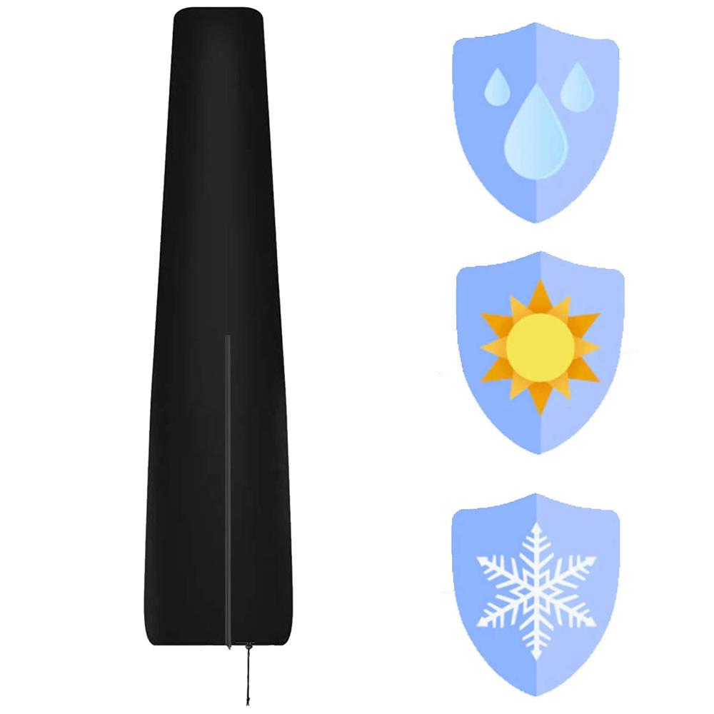 Husa protectie pentru umbrela de gradina, impermeabila, cu fermoar si snur reglabil, 205 cm, negru