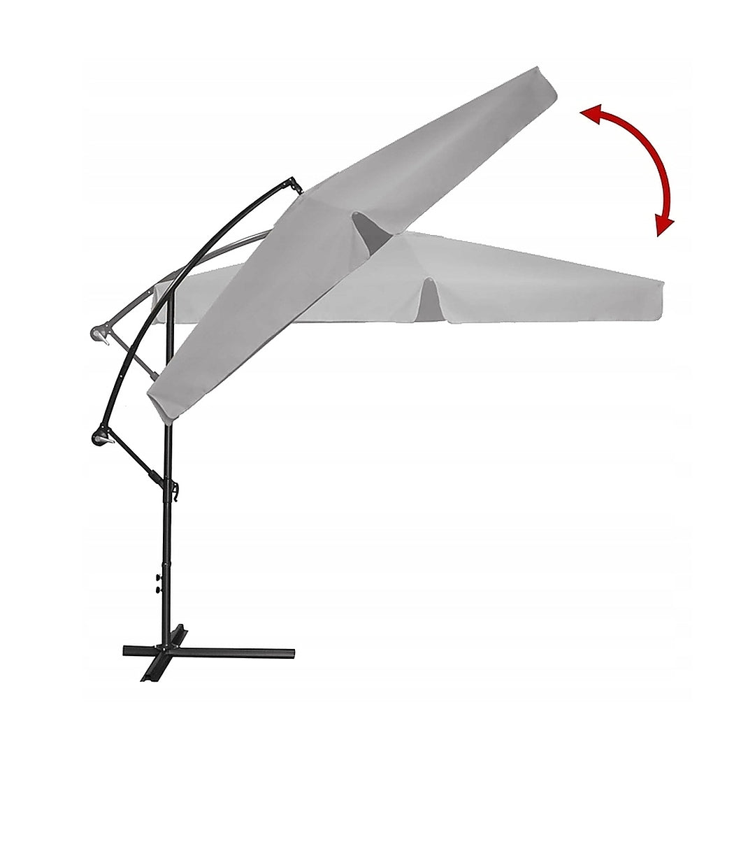 Umbrela gradina cu inclinare reglabila, cupola cu protectie UV, husa protectie, diametru 300 cm, gri
