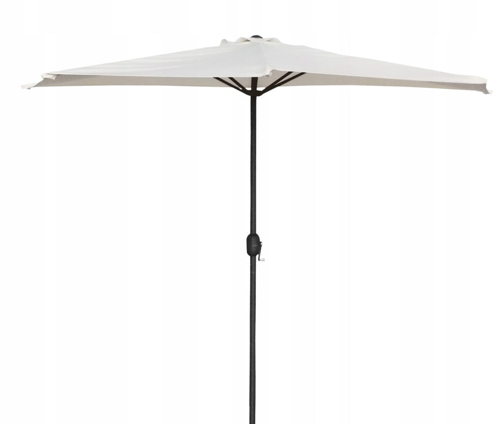 Umbrela balcon 270x250 cm, montaj pe perete, cu manivela si husa impermeabila, poliester 180g/mp, gri
