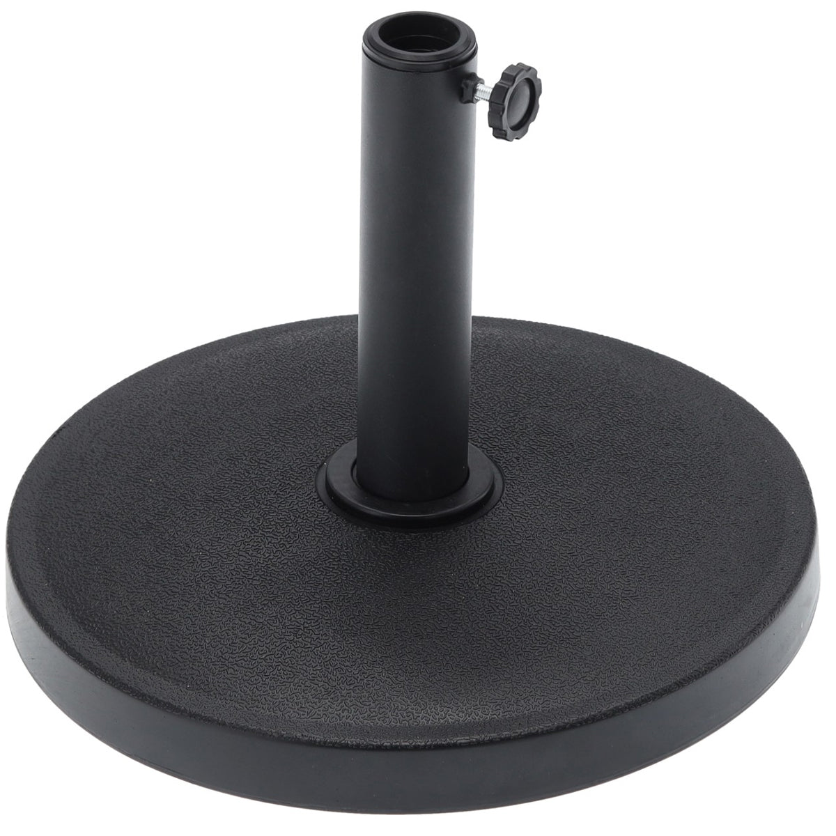 Baza umbrela din beton 12 kg, cu prindere metalica reglabila, rotunda, negru