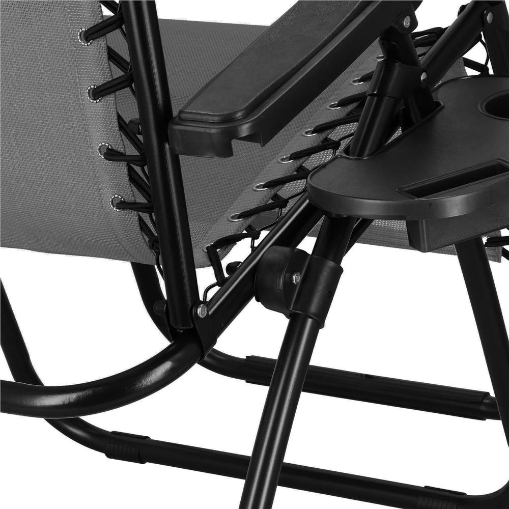 Sezlong scaun pliant plaja sau gradina, Siesta, gravitatie zero, cu tetiera, 175x67x110 cm, gri
