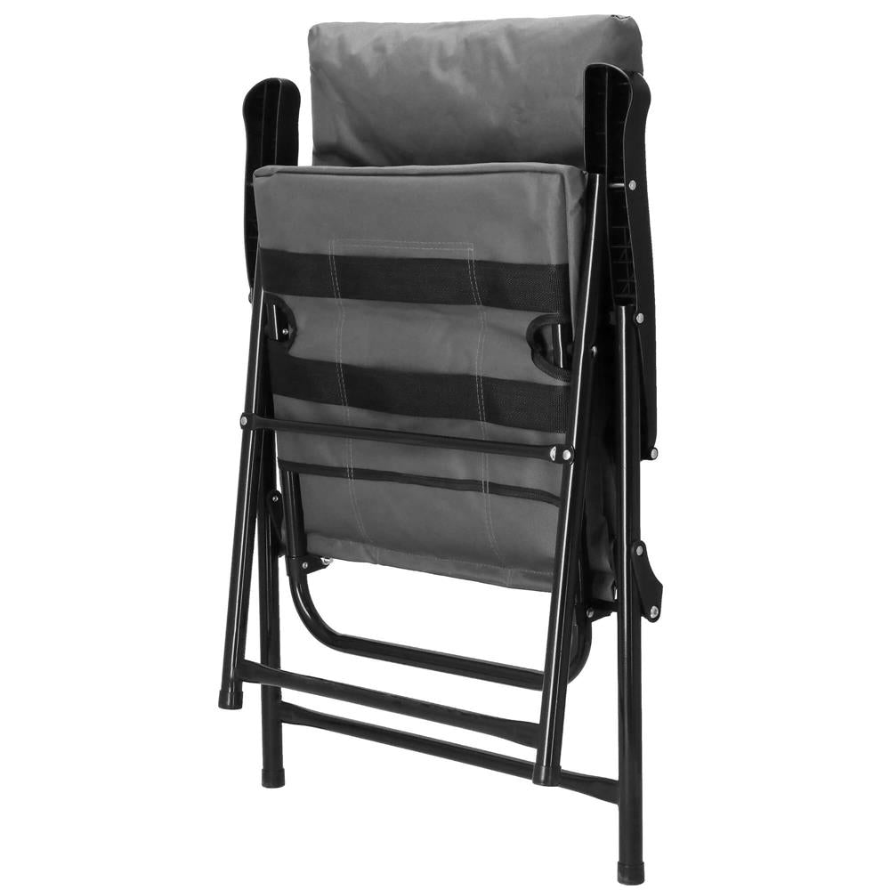 Scaun pliabil pentru terasa sau camping, sezut si spatar cu burete, maxim 120kg, gri - 12